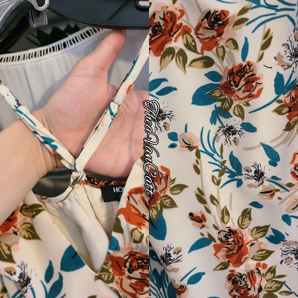 Floral boho fairy cold shoulders flowy short Flutter Sleeves gypsy spring dress! - Picture 3 of 4